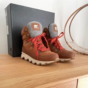 Sorel.  Kinetic Conquest felt-trimmed waterproof suede and leather ankle boots